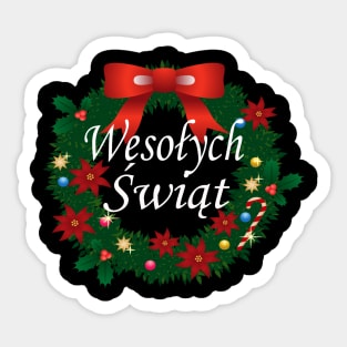 Funny Christmas Gift Tee Poland Wesolych Swiat Polish X-mas Sticker